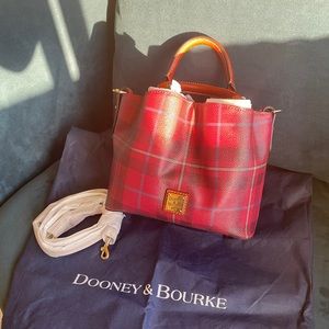 Red plaid Dooney & Bourke handbag